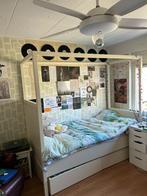 Hemelbed met opbergbakken en matras, Ophalen of Verzenden, Gebruikt, Eenpersoons