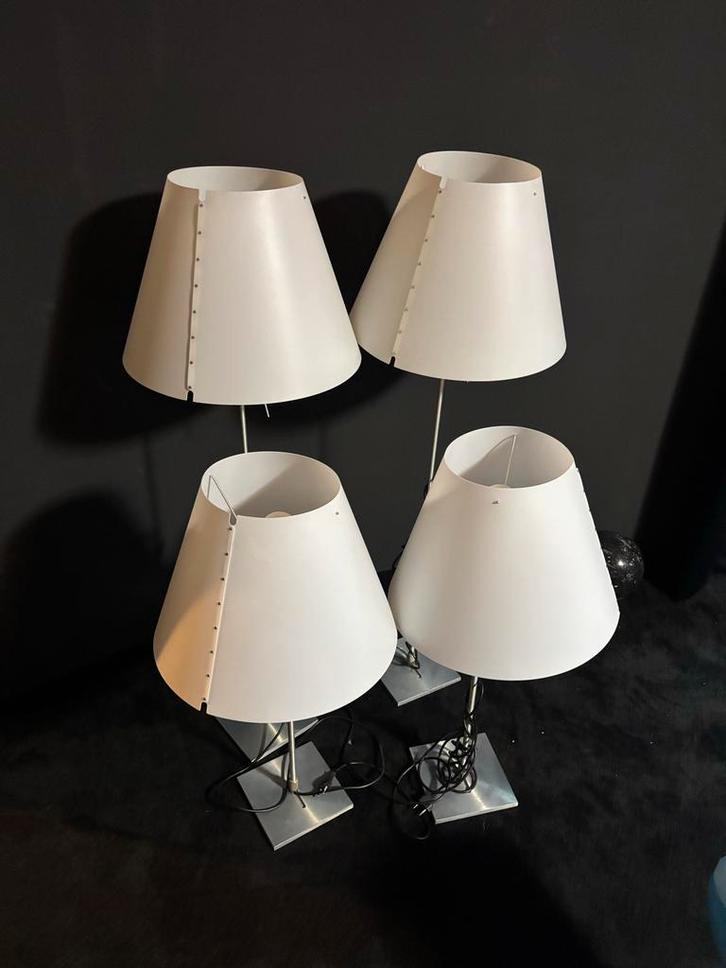 Costanza 2 x vloerlamp en 2 x tafellamp, Huis en Inrichting, Lampen | Tafellampen, Zo goed als nieuw, 75 cm of meer, Metaal, Ophalen