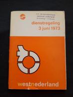 West Nederland dienstregeling 3 juni 1973 - autobusdienst -, Verzamelen, Ophalen of Verzenden, Zo goed als nieuw, Bus of Metro