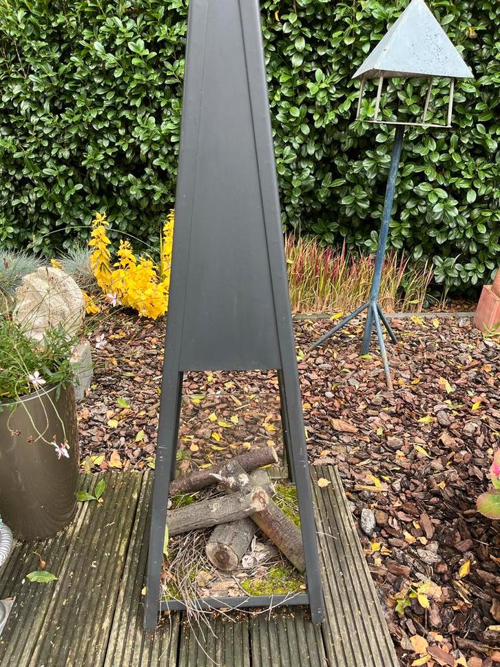 Stalen Openhaard met Glas - Wegens Verhuizing!, Tuin en Terras, Vuurkorven, Gebruikt, Vuurkorf, Ophalen
