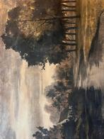 J.A.Pietersen. Houtskool schilderij van Amerongen, Antiek en Kunst, Kunst | Etsen en Gravures, Ophalen