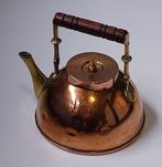Rood Koperen/Messing ketel met houten handgreep, begin 1900, Ophalen of Verzenden, Koper
