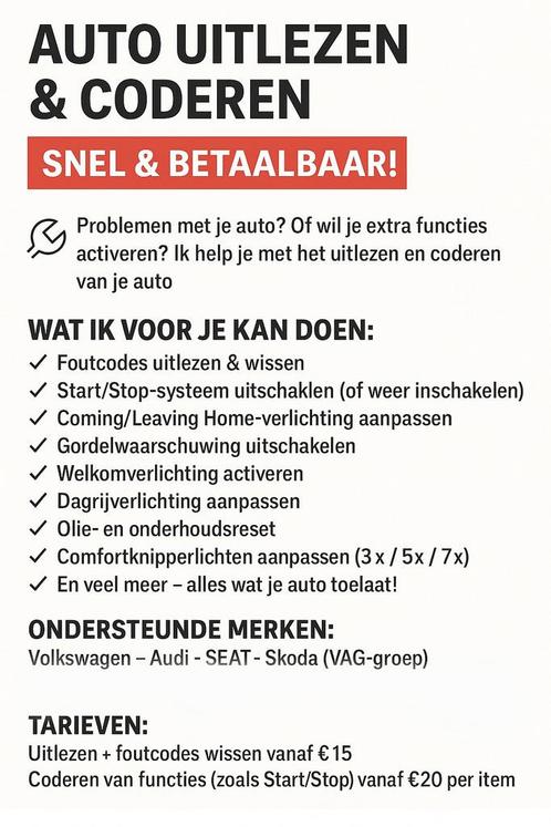 Auto uitlezen & coderen - snel, veilig & professioneel, Auto diversen, Overige Auto diversen, Ophalen