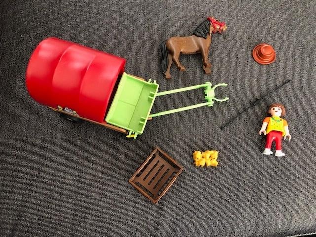 Playmobil 5228 Pony met huifkar incompleet, Ophalen of Verzenden, Gebruikt, Los playmobil