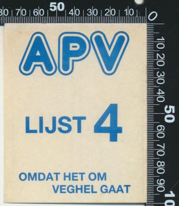 Sticker: APV - Omdat het om Veghel gaat (1) beschikbaar voor biedingen