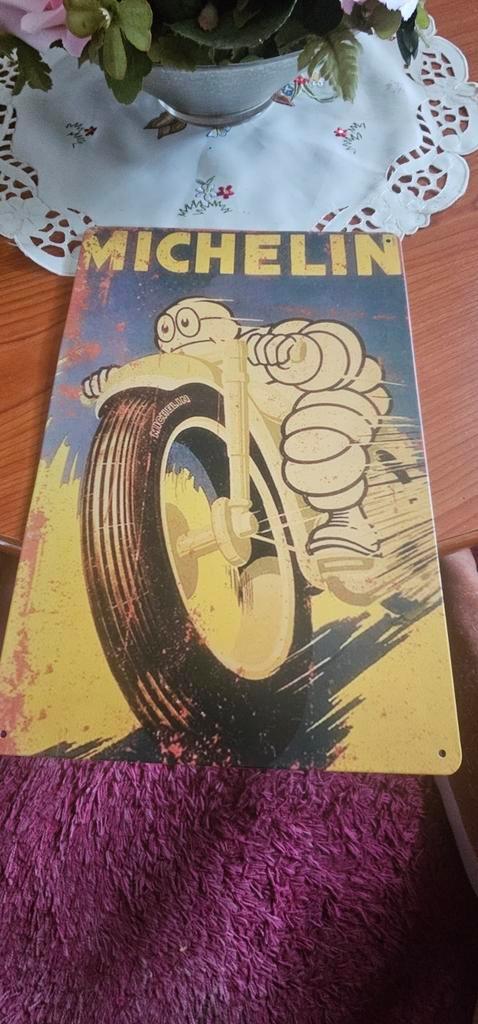 Michelin Metalen Reclamebord - Vintage Stijl, Antiek en Kunst, Antiek | Emaille, Verzenden