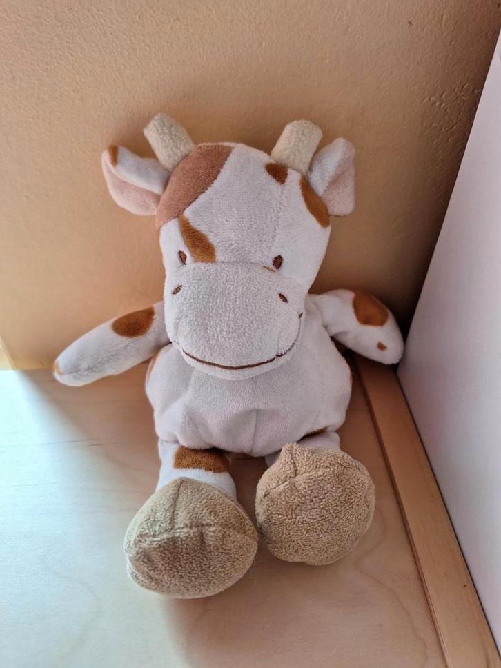 Nicotoy kleine koe knuffel wit met bruin beige knuffeltje, Kinderen en Baby's, Speelgoed | Knuffels en Pluche, Zo goed als nieuw