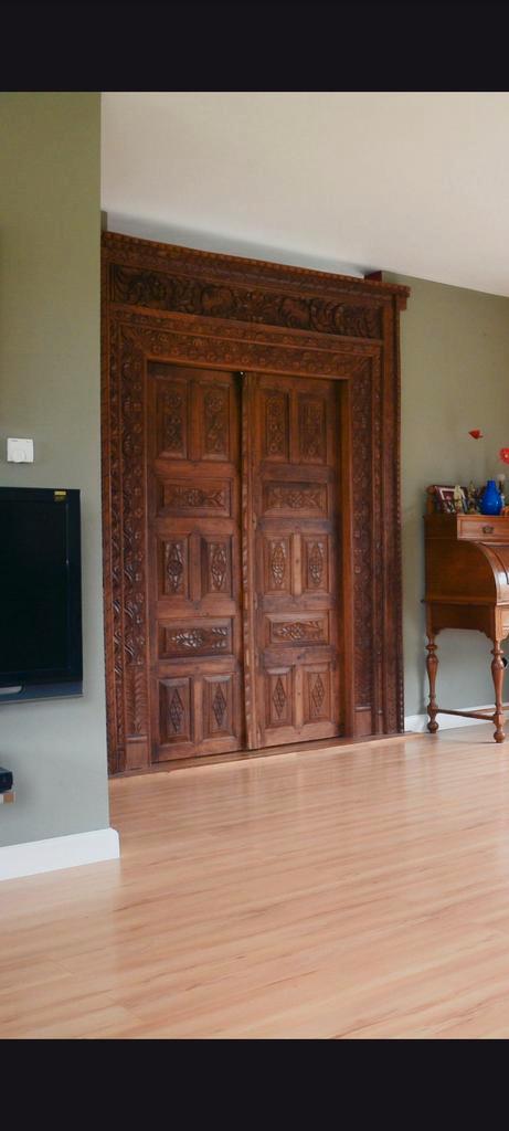 Antieke tempel deuren van teakhout houtsnijwerk ensuite, Antiek en Kunst, Antiek | Overige Antiek, Ophalen