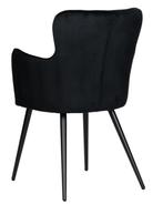 Wing Chair Black – Zwarte Velvet Eetkamerstoelen, Japandi, Hotel Chique, Modern, Zwart, Ophalen of Verzenden, Metaal