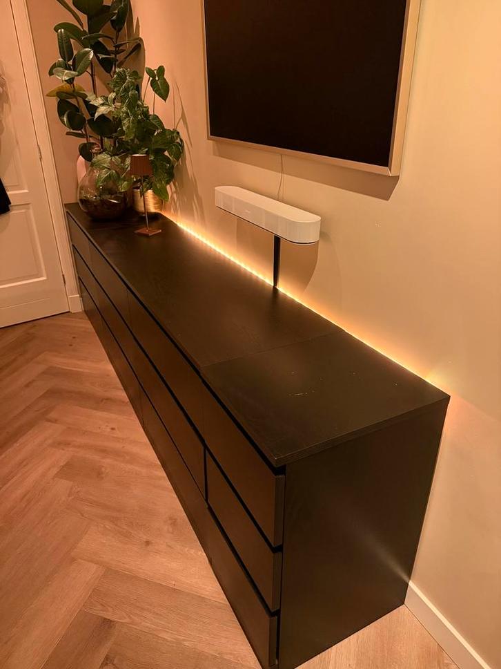 IKEA Malm Zwartbruin Hout - 280cm (80cm+160cm+40cm), Huis en Inrichting, Kasten | Dressoirs, Zo goed als nieuw, 150 tot 200 cm