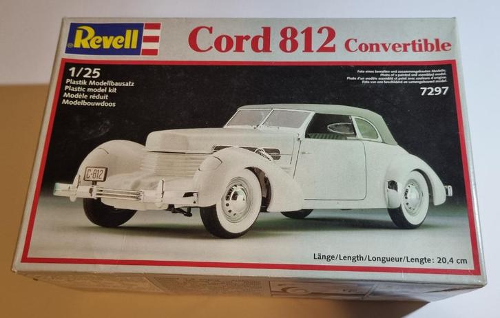 VINTAGE bouwdoos Cord 812 Convertible - Monogram 4297, 1:25, Hobby en Vrije tijd, Modelbouw | Auto's en Voertuigen, Zo goed als nieuw