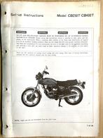 Honda CB250T CB400T 1977 Set-up Instructions, Motoren, Verzenden, Honda
