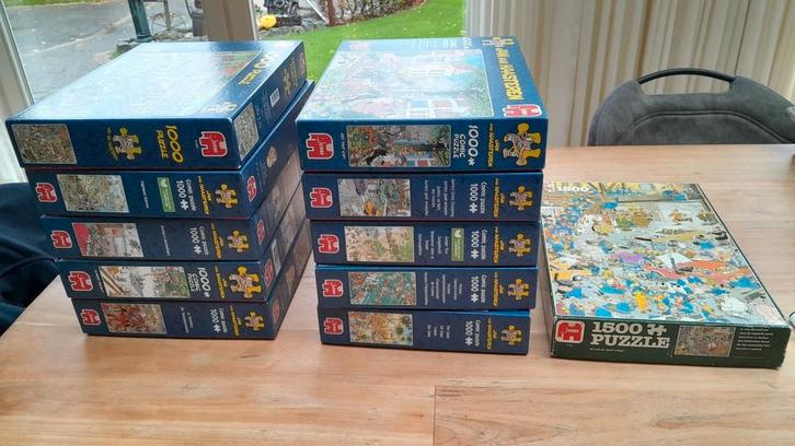 Mooie complete Jan van Haasteren puzzels, Hobby en Vrije tijd, Denksport en Puzzels, Zo goed als nieuw, 500 t/m 1500 stukjes, Ophalen