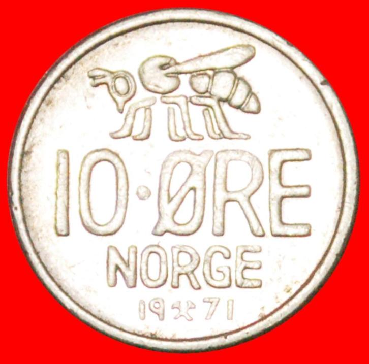 ⰆBEE 1958-1973: NORWAY 10 ORE 1971 DIE II~OLAV V (1957-1991), Postzegels en Munten, Munten | Europa | Niet-Euromunten, Losse munt