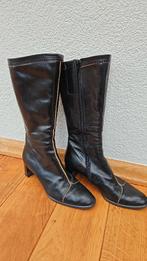 zwarte lederen laarzen, maat 40, Mimo, Kleding | Dames, Schoenen, Hoge laarzen, Verzenden, Zwart, Zo goed als nieuw