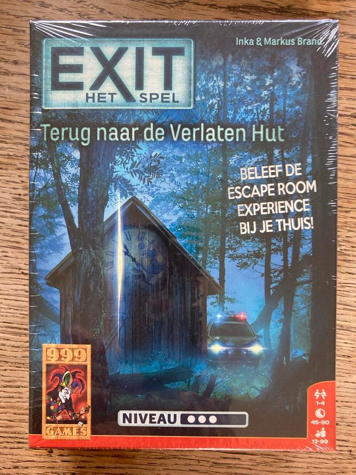 EXIT Het Spel: Terug naar de Verlaten Hut - Nieuw!, Hobby en Vrije tijd, Gezelschapsspellen | Bordspellen, Nieuw, Een of twee spelers