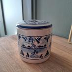 Handgeschilderde delftsblauw pot, Ophalen of Verzenden, Zo goed als nieuw, Overige materialen, Pot, Bus of Blik