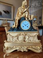 Grote antieke vergulde pendule (50,5 cm), omstreeks 1830-184, Antiek en Kunst, Ophalen