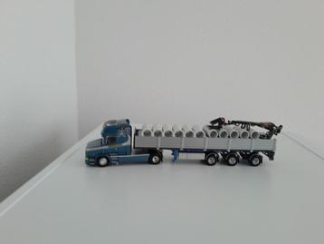Scania Topline Torpedo met stenentrailer kraan en lading . beschikbaar voor biedingen