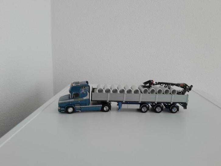 Scania Topline Torpedo met stenentrailer kraan en lading ., Hobby en Vrije tijd, Modelauto's | 1:50, Nieuw, Bus of Vrachtwagen