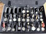 Koffer vol met nieuwe horloges., Overige merken, Leer, Staal, Polshorloge