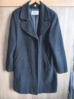 Vintage zwarte wollen mantel van Novelti maat 44, Zwart, Ophalen of Verzenden, Gedragen, Maat 42/44 (L)