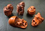 Ojimes in buxushout van kikker en schildpad, Antiek en Kunst, Ophalen of Verzenden