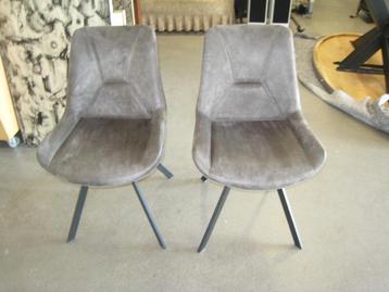 2 faux suede eetstoelen donkergrijs beschikbaar voor biedingen