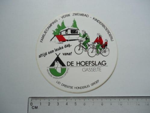 sticker oud Gasselte DE HOEFSLAG camping kamperen camper, Verzamelen, Stickers, Zo goed als nieuw, Bedrijf of Vereniging, Verzenden