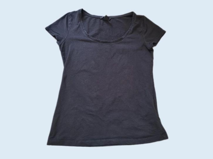 H&M zwart T-shirt maat S ~ TH0017, Kleding | Dames, T-shirts, Gedragen, Maat 36 (S), Zwart, Korte mouw, Ophalen of Verzenden