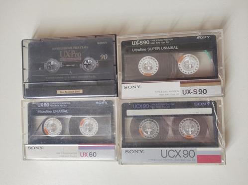 Sony UX cassettes 4 stuks UCX90 UX60 UXS90 UXPRO90, Cd's en Dvd's, Cassettebandjes, Gebruikt, Origineel, Overige genres, 2 t/m 25 bandjes