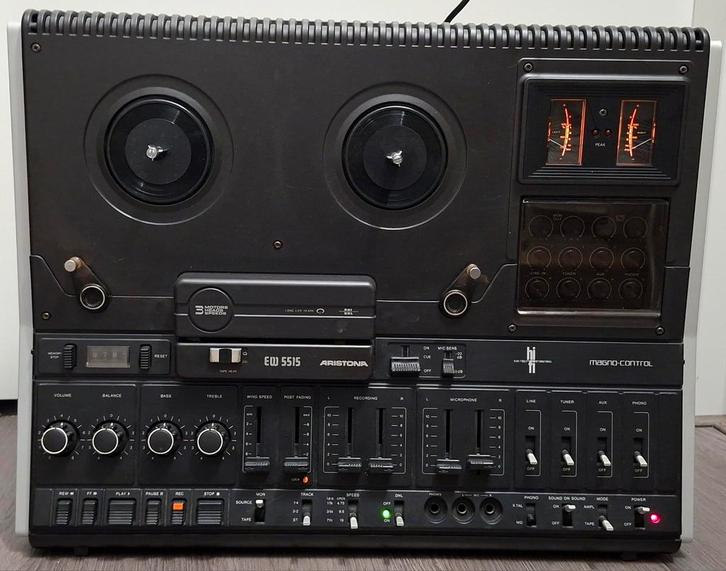 Vintage Aristona EW5515 bandrecorder kompleet met stofkap., Audio, Tv en Foto, Bandrecorders, Bandrecorder, Met stofkap, Ophalen of Verzenden