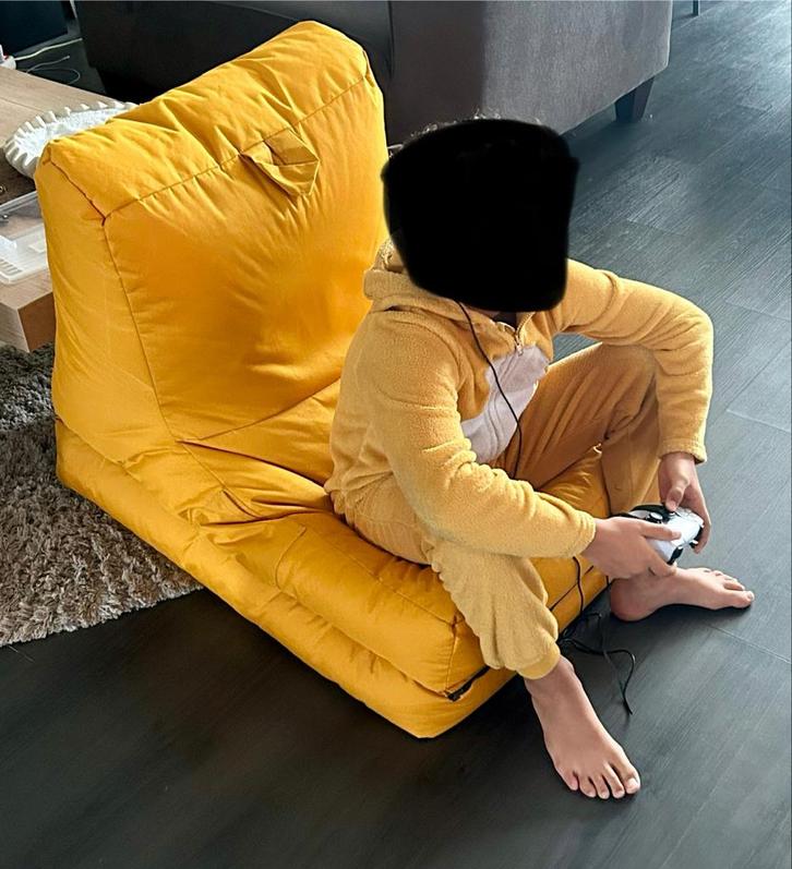 Sugarpuffy Zitzak - Geel & Waterafstotend, Huis en Inrichting, Zitzakken, Zo goed als nieuw, Zitzak, Geel, Ophalen of Verzenden