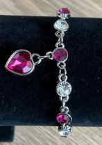 Armbandje, zilverkleur en roze steen. Nieuw!!, Ophalen of Verzenden, Nieuw, Roze, Overige materialen