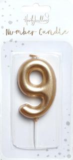Nummer Kaars - Goud 8 - 6cm, Ophalen of Verzenden, Nieuw, Overige