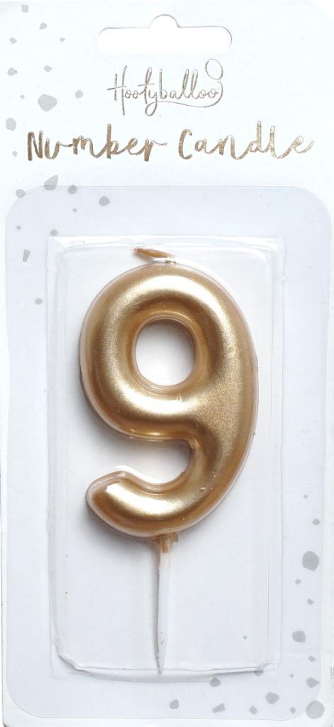 Nummer Kaars - Goud 8 - 6cm, Hobby en Vrije tijd, Feestartikelen, Nieuw, Overige, Ophalen of Verzenden