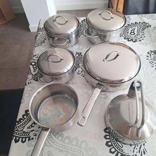 Prachtige 6 delig BK  pannenset, Huis en Inrichting, Keuken | Potten en Pannen, Gebruikt, Pannenset, Rvs, Ophalen of Verzenden