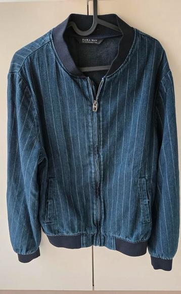 Zara Man bomberjack denim krijtstreep - Maat L - Nieuw!  beschikbaar voor biedingen