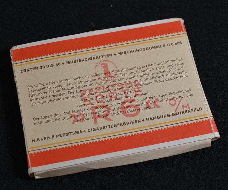 Mint 'Reemstma R6 Cigarettes' Pakje, Verzamelen, Militaria | Tweede Wereldoorlog, Landmacht, Overige typen, Duitsland, Verzenden