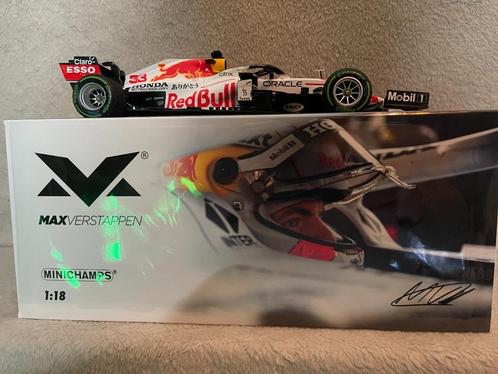 Max Verstappen RB16B 2e Plaats Turkije 2021, Hobby en Vrije tijd, Modelauto's | 1:18, Zo goed als nieuw, Auto, MiniChamps, Ophalen of Verzenden