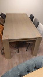 Massief eiken eettafel 200x100cm, olijfkleur, Ophalen, 100 tot 150 cm, Eikenhout, Vijf personen of meer