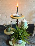 Piëdestal, Brocante plantentafeltje salie groen, Antiek en Kunst, Ophalen