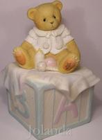 Cherished Teddies: Muziekdoos Baby op Blok, Beeldje, Ophalen of Verzenden, Cherished Teddies, Zo goed als nieuw