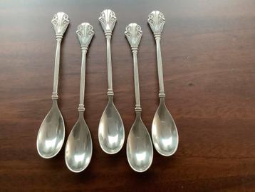 5 verzilverde Art Deco Gero 90 theelepeltjes beschikbaar voor biedingen