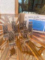 Verzilverde Hanukkah stoeltjes - kaarsenstandaards, Ophalen of Verzenden, Zilver