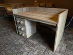 Steigerhouten Bureau met ladeblok, Ophalen of Verzenden, Gebruikt, Bureau