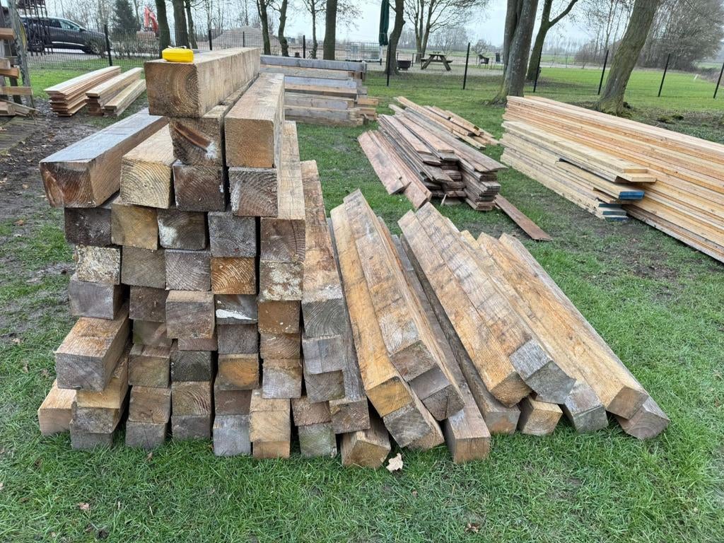 Houten balken/planken - Diverse afmetingen en houtsoorten, Doe-het-zelf en Verbouw, Hout en Planken, Geïmpregneerd, Gebruikt, Ophalen of Verzenden