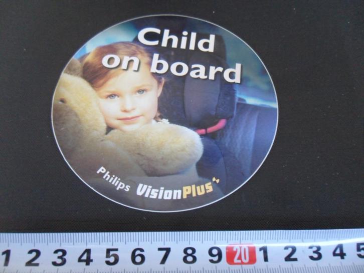 sticker child on board - philips vision plus *, Verzamelen, Stickers, Zo goed als nieuw, Bedrijf of Vereniging, Ophalen