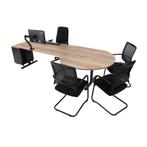 MN Easy Bureau Met Ronde Vergaderaanbouw, Ophalen of Verzenden, In hoogte verstelbaar, Nieuw, Bureau