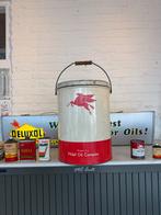 Vintage Mobil Olie Emmer groot blik, Ophalen of Verzenden